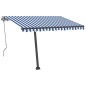 Automatische Markise mit LED Windsensor 350x250 cm Blau Weiß Automatische Markise mit LED Windsensor 350x250 cm Blau Weiß