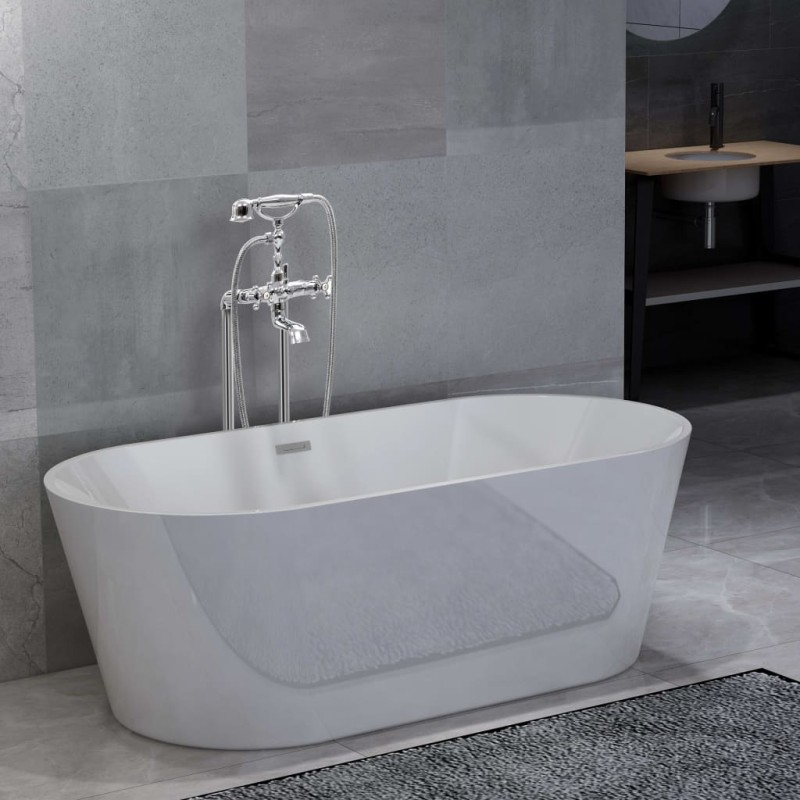 vidaXL Freistehende Badewanne und Wasserhahn 220 L 99,5 cm Silbern vidaXL Freistehende Badewanne und Wasserhahn 220 L 99,5 cm Silbern