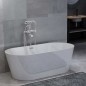 vidaXL Freistehende Badewanne und Wasserhahn 220 L 99,5 cm Silbern vidaXL Freistehende Badewanne und Wasserhahn 220 L 99,5 cm Silbern