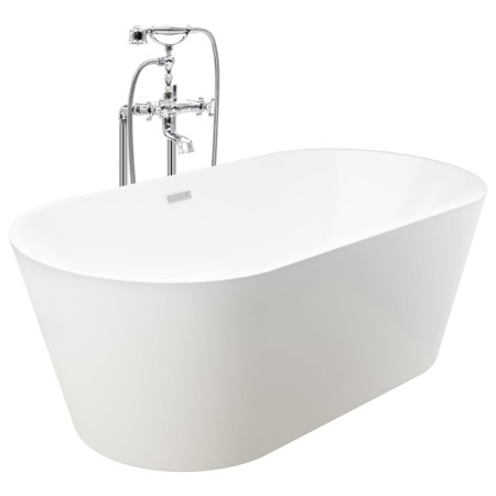 vidaXL Freistehende Badewanne und Wasserhahn 220 L 99,5 cm Silbern