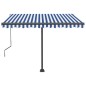 Automatische Markise mit LED Windsensor 350x250 cm Blau Weiß Automatische Markise mit LED Windsensor 350x250 cm Blau Weiß
