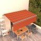 vidaXL Markise Automatisch Einziehbar mit Volant 5x3 m Orange & Braun vidaXL Markise Automatisch Einziehbar mit Volant 5x3 m Orange & Braun