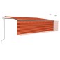 vidaXL Markise Automatisch Einziehbar mit Volant 5x3 m Orange & Braun vidaXL Markise Automatisch Einziehbar mit Volant 5x3 m Orange & Braun