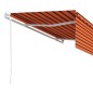 vidaXL Markise Automatisch Einziehbar mit Volant 5x3 m Orange & Braun vidaXL Markise Automatisch Einziehbar mit Volant 5x3 m Orange & Braun
