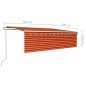 vidaXL Markise Automatisch Einziehbar mit Volant 5x3 m Orange & Braun vidaXL Markise Automatisch Einziehbar mit Volant 5x3 m Orange & Braun