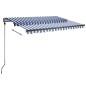 Automatische Markise mit LED Windsensor 350x250 cm Blau Weiß Automatische Markise mit LED Windsensor 350x250 cm Blau Weiß