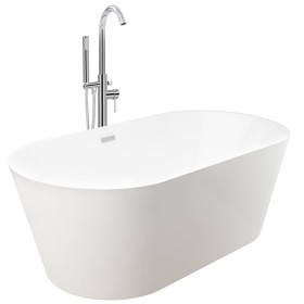 vidaXL Freistehende Badewanne und Wasserhahn 220 L 118,5 cm Silbern