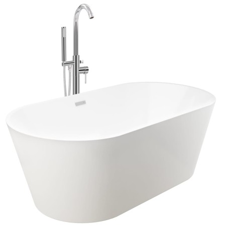vidaXL Freistehende Badewanne und Wasserhahn 220 L 118,5 cm Silbern