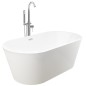 vidaXL Freistehende Badewanne und Wasserhahn 220 L 118,5 cm Silbern vidaXL Freistehende Badewanne und Wasserhahn 220 L 118,5 cm Silbern