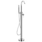 vidaXL Freistehende Badewanne und Wasserhahn 220 L 118,5 cm Silbern vidaXL Freistehende Badewanne und Wasserhahn 220 L 118,5 cm Silbern