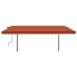 vidaXL Markise Automatisch Einziehbar mit Pfosten 5x3 m Orange Braun vidaXL Markise Automatisch Einziehbar mit Pfosten 5x3 m Orange Braun