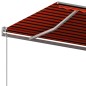 vidaXL Markise Automatisch Einziehbar mit Pfosten 5x3 m Orange Braun vidaXL Markise Automatisch Einziehbar mit Pfosten 5x3 m Orange Braun