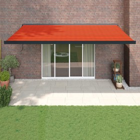 vidaXL Markise Einziehbar Orange und Braun 5x3 m Stoff und Aluminium