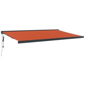 vidaXL Markise Einziehbar Orange und Braun 5x3 m Stoff und Aluminium