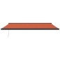 vidaXL Markise Einziehbar Orange und Braun 5x3 m Stoff und Aluminium