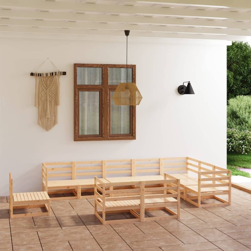 vidaXL 10-tlg. Garten-Lounge-Set Massivholz Kiefer vidaXL 10-tlg. Garten-Lounge-Set Massivholz Kiefer