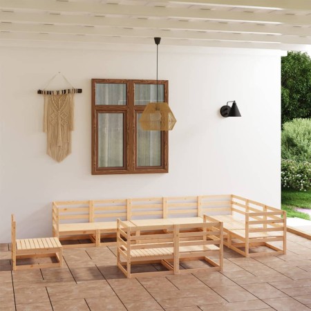 vidaXL 10-tlg. Garten-Lounge-Set Massivholz Kiefer