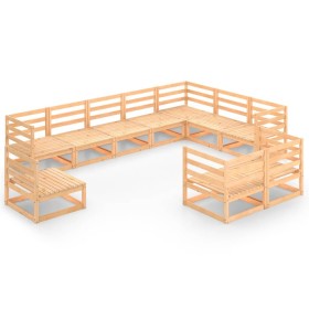 vidaXL 10-tlg. Garten-Lounge-Set Massivholz Kiefer