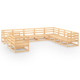vidaXL 10-tlg. Garten-Lounge-Set Massivholz Kiefer