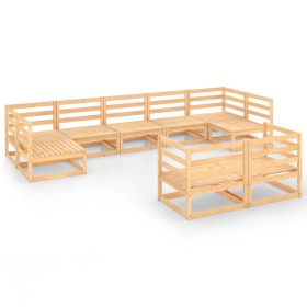 vidaXL 9-tlg. Garten-Lounge-Set Massivholz Kiefer
