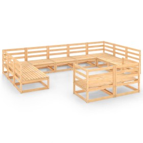 vidaXL 11-tlg. Garten-Lounge-Set Massivholz Kiefer