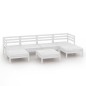 vidaXL 7-tlg. Garten-Lounge-Set Weiß Massivholz Kiefer vidaXL 7-tlg. Garten-Lounge-Set Weiß Massivholz Kiefer