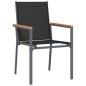 vidaXL Gartenstühle 2 Stk. Schwarz 55x61,5x90 cm Textilene und Stahl vidaXL Gartenstühle 2 Stk. Schwarz 55x61,5x90 cm Textilene und Stahl