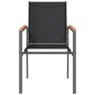 vidaXL Gartenstühle 2 Stk. Schwarz 55x61,5x90 cm Textilene und Stahl vidaXL Gartenstühle 2 Stk. Schwarz 55x61,5x90 cm Textilene und Stahl