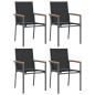 vidaXL Gartenstühle 4 Stk. Schwarz 55x61,5x90 cm Textilene und Stahl vidaXL Gartenstühle 4 Stk. Schwarz 55x61,5x90 cm Textilene und Stahl