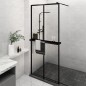 vidaXL Duschwand mit Ablage für Walk-In-Dusche Schwarz 90x195 cm ESG vidaXL Duschwand mit Ablage für Walk-In-Dusche Schwarz 90x195 cm ESG