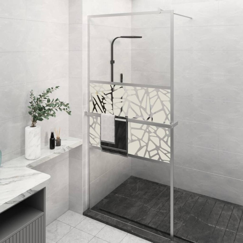 vidaXL Duschwand mit Ablage für Walk-In-Dusche Chrom 80x195 cm ESG vidaXL Duschwand mit Ablage für Walk-In-Dusche Chrom 80x195 cm ESG