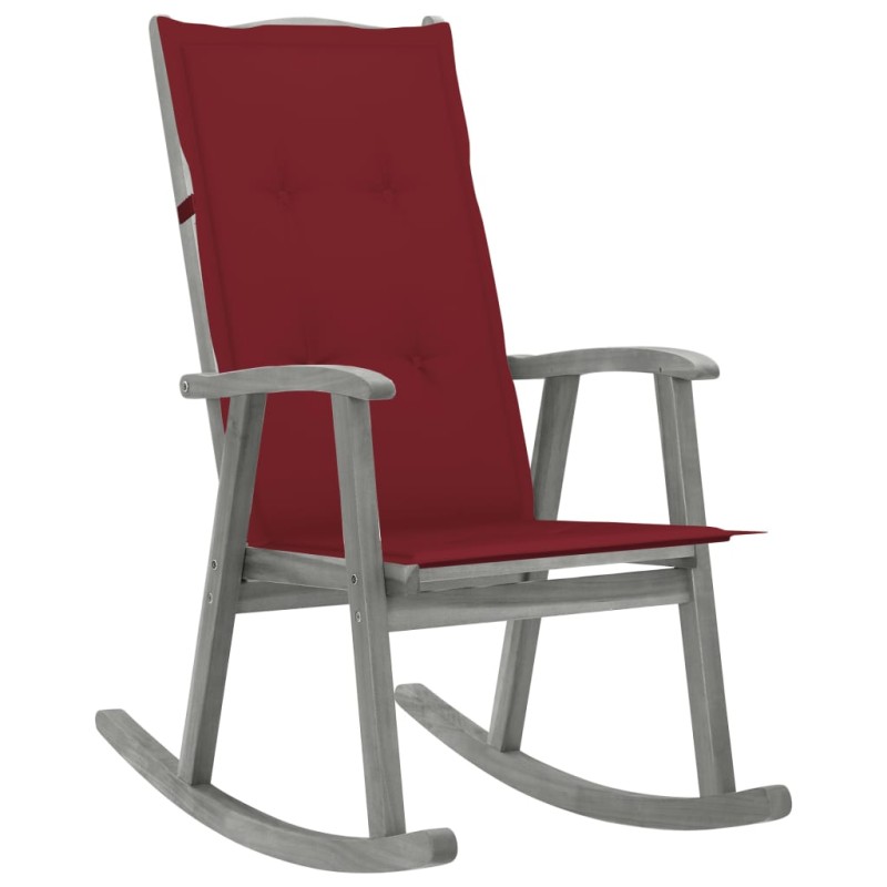 vidaXL Schaukelstuhl mit Auflage Grau Massivholz Akazie vidaXL Schaukelstuhl mit Auflage Grau Massivholz Akazie