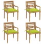 vidaXL Batavia-Stühle mit Kissen 4 Stk. Massivholz Teak vidaXL Batavia-Stühle mit Kissen 4 Stk. Massivholz Teak