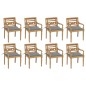 vidaXL Batavia-Stühle mit Kissen 8 Stk. Massivholz Teak vidaXL Batavia-Stühle mit Kissen 8 Stk. Massivholz Teak