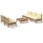 vidaXL 6-tlg. Garten-Lounge-Set mit Creme Kissen Kiefernholz vidaXL 6-tlg. Garten-Lounge-Set mit Creme Kissen Kiefernholz