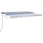vidaXL Automatische Markise mit LED & Windsensor 500x350 Blau und Weiß vidaXL Automatische Markise mit LED & Windsensor 500x350 Blau und Weiß