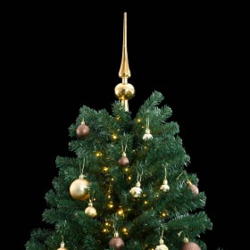 vidaXL Künstlicher Weihnachtsbaum Klappbar 300 LEDs & Kugeln 210 cm