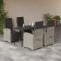 vidaXL 5-tlg. Garten-Essgruppe mit Kissen Hellgrau Poly Rattan vidaXL 5-tlg. Garten-Essgruppe mit Kissen Hellgrau Poly Rattan