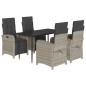 vidaXL 5-tlg. Garten-Essgruppe mit Kissen Hellgrau Poly Rattan vidaXL 5-tlg. Garten-Essgruppe mit Kissen Hellgrau Poly Rattan