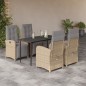 vidaXL 5-tlg. Garten-Essgruppe mit Kissen Beige Poly Rattan vidaXL 5-tlg. Garten-Essgruppe mit Kissen Beige Poly Rattan