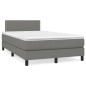 vidaXL Boxspringbett mit Matratze & LED Dunkelgrau 120x190 cm Stoff vidaXL Boxspringbett mit Matratze & LED Dunkelgrau 120x190 cm Stoff