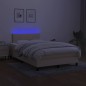 vidaXL Boxspringbett mit Matratze & LED Creme 120x190 cm Stoff vidaXL Boxspringbett mit Matratze & LED Creme 120x190 cm Stoff