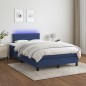 vidaXL Boxspringbett mit Matratze & LED Blau 120x190 cm Stoff vidaXL Boxspringbett mit Matratze & LED Blau 120x190 cm Stoff