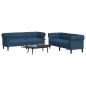 vidaXL 2-tlg. Sofagarnitur Blau Stoff vidaXL 2-tlg. Sofagarnitur Blau Stoff