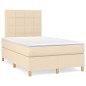 vidaXL Boxspringbett mit Matratze Creme 120x190 cm Stoff vidaXL Boxspringbett mit Matratze Creme 120x190 cm Stoff