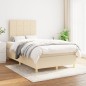 vidaXL Boxspringbett mit Matratze Creme 120x190 cm Stoff vidaXL Boxspringbett mit Matratze Creme 120x190 cm Stoff
