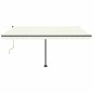 vidaXL Automatische Markise mit LED & Windsensor 450x350 cm Cremeweiß vidaXL Automatische Markise mit LED & Windsensor 450x350 cm Cremeweiß