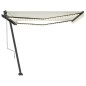 vidaXL Automatische Markise mit LED & Windsensor 450x350 cm Cremeweiß vidaXL Automatische Markise mit LED & Windsensor 450x350 cm Cremeweiß