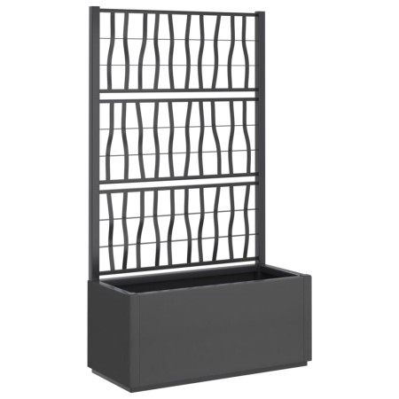 vidaXL Pflanzkübel mit Rankgitter Dunkelgrau 80x36x140 cm PP