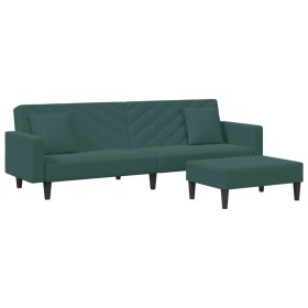 vidaXL 2-tlg. Sofagarnitur mit Kissen Dunkelgrün Samt